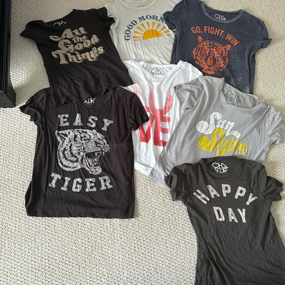 Lot of SEVEN chaser tees size small